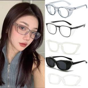 Fashionable Sports 99 Anti-Pollen Glasses, Anti-Fog, Blue Light Blocking, Post-Surgery Black Protective Eyewear with Silicone Rim and Windproof Design
