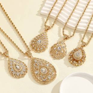 Moroccan Bridal Accessories Hollow-Out Rhinestone Necklace Wedding Decoration Middle Eastern Jewelry
