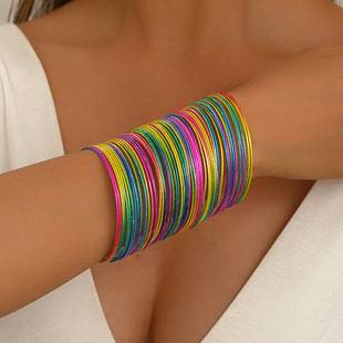Multi-Colored Thin Bracelets for Women, Simple Minimalist Style Metal Ring Jewelry, Gold, Silver, Rose Gold Stackable Wear