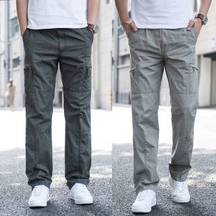 Overalls men's spring straight loose plus size sports fat wear-resistant work casual outdoor men's pants