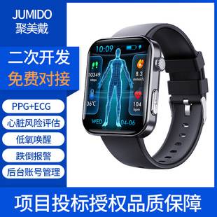 Cross-Border F300 Smart Watch Sos Alarm Ecg Electrocardiogram Heart Rate Blood Oxygen Blood Sugar Body Fat Assessment Family and Friend Care