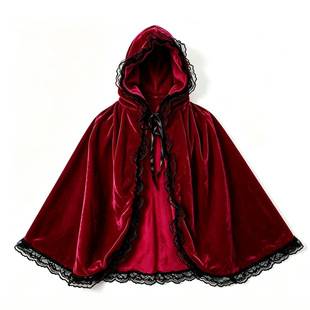 Halloween cosplay cape, dark style cloak, European and American anime role-playing Little Red Riding Hood Christmas hooded cape
