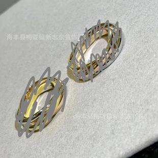 Classic Three-Color Three-Ring Ring, Glossy Index Finger Ring, Light Style, Non-Fading Ring, Exquisite Hand Jewelry, Women's Jewelry Wholesale