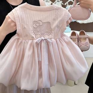 Girls' Summer Dress 2026 New Style for Toddlers and Young Children, Stylish Dress for Kids, Kt Princess Dress, Puffy Dress, Trendy