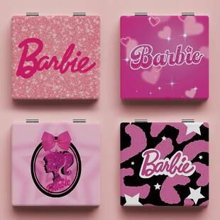 Ins-style Barbie small mirror, American retro-style makeup mirror, mini portable mirror for everyday use, double-sided folding mirror