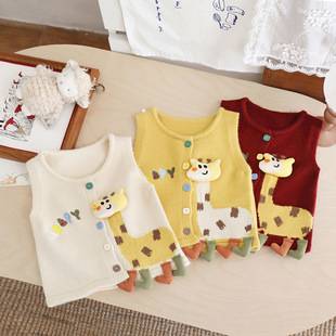 Dropshipping 2026 New Model Boys' Sweater Vest Cardigan Cartoon Baby Autumn Outfit Children's Knitted Vest