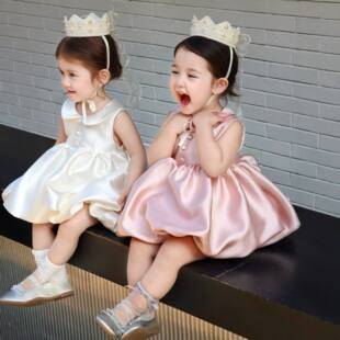 Girls' new summer suspender tutu dress, children's mesh princess dress, baby's birthday dress, stylish dress