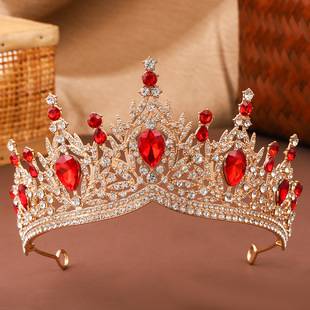 Cross-Border Fashion Full Diamond Crown, Light Luxury High-End Alloy Bridal Headpiece, Stage Birthday Party Performance Crown for Women