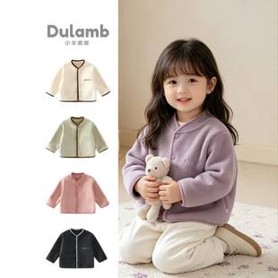 Baby coat for autumn and winter, baby cardigan, girls' top, children's winter jacket, baby fleece clothing for autumn and winter