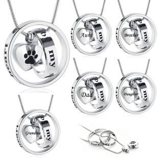 Stainless Steel Heart-Shaped Ashes Pendant, Openable Memorial Necklace for Loved Ones and Pets, Cross-Border Funeral Jewelry Wholesale