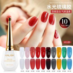 Water-glossy glass nail polish 2026 new model, brightening effect, popular online, with an atmospheric vibe, translucent nude skin tone, exclusive for nail salons