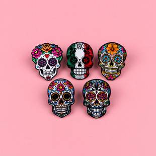 Mexican Skull Brooch Badge Clothing Backpack Jewelry Accessories Pin Cross-Border Foreign Trade Hot-Selling Alloy Badge