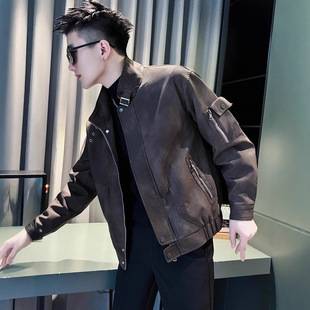 American Men's Leather Jacket Spring and Autumn 2025 New Popular Men's High-End Versatile Loose Jacket Wholesale