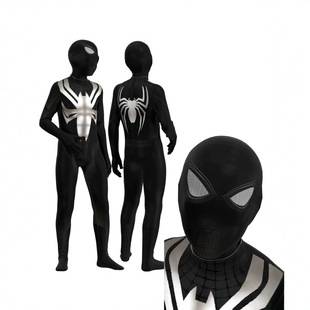 Halloween Cosplay Marvel Spider-Man 2 Peter Parker Cosplay Black Tight Jumpsuit for Children