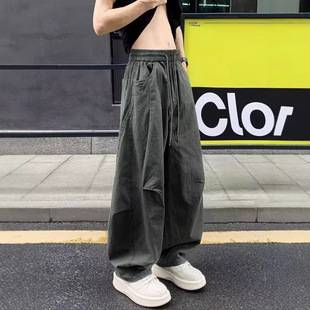 Pure Cotton Army Green Work Pants for Men, 2026 New Spring American Style Straight Loose Wide-Leg Casual Pants