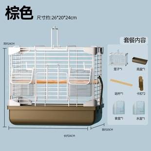 Small bird cage for parrots, budgies, lovebirds, finches, and ornamental birds, single-layer metal birdcage of new design