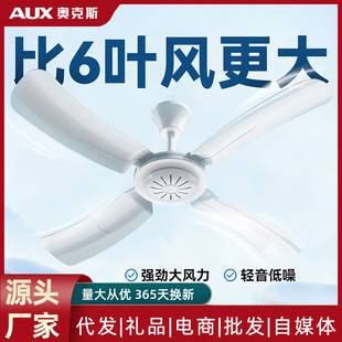 Oaks Ceiling Fan with Strong Wind Power for Home Dormitory Living Room Kitchen Voice-Controlled Silent Hanging Fan