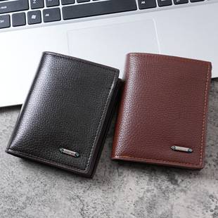 A large number of spot PU and Wai Vertical Men's Wallet Simple Casual Men's Coin Purse Men's Short Wallet