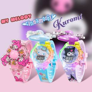 Wholesale Wholesale Children's Cartoon Music Watch Colorful Luminous Rotating Top Cartoon Electronic Watch Toy