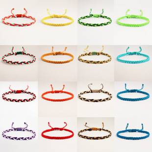 Creative twist woven bracelet dopamine color Taiwan wax thread handmade hand rope men and women stacked bracelet