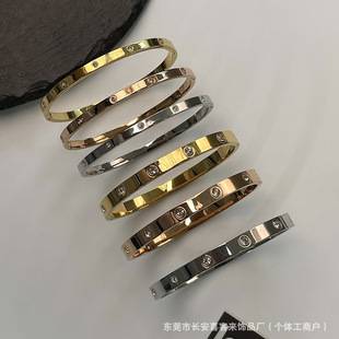 [Wide Bracelet] No Falling Titanium Steel Nail Bracelet ins Cold Style Advanced Sense Niche Design Internet Celebrity