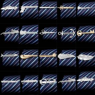 Business Light Luxury Metal Tie Clip Key Wing Three-Dimensional Embossed Tie Clip Men's Formal Wear High-End Accessory