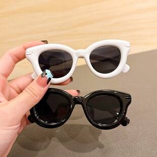 Rain's New Children's Sunglasses, Parent-Child Matching Style, Baby Sunglasses, Round Frame, Trendy Street Style, Boys and Girls Sunglasses