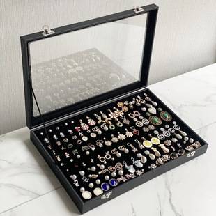 Black Jewelry Box Jewelry Box Necklace Ring Earrings Earrings Bracelet Antique Storage Display Box with Dustproof Cover