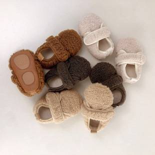 Factory Direct Supply Korean Style Winter fleece-lined Mao Mao Shoes Girls Toddler Shoes Soft Sole Non-slip Princess Shoes Baby Shoes