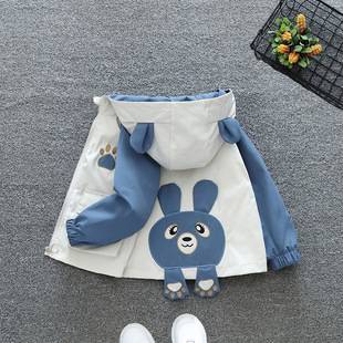 Boys Autumn Coat Spring and Autumn 2025 New Children Autumn Thin Jacket Baby Cartoon Hooded Top