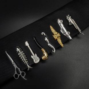 Fashion personality creative gold silver men's business tie clip formal groom wedding tie clip in stock wholesale