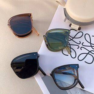 2023 Xiaohongshu Same Style Glasses Xiaohongshu Popular Anti-Uv Sunglasses Ins Popular Trendy Foldableing Sunglasses