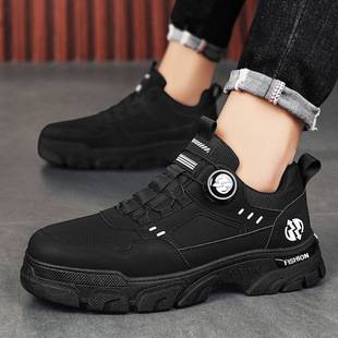 Men's Shoes 2026 Spring New Low-Top Slip-On Rotating Buckle Sports Casual Trendy Shoes Outdoor Waterproof Work Shoes