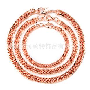 Pure Red Copper Bracelet, Adjustable Cuban Chain with Lobster Clasp, 6mm Wear-Resistant Anklet for Men and Women, Cross-Border Dropshipping