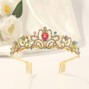 New Bridal Crown, Exotic Style Headwear, High-End Elegant Hair Accessories for Women, Popular on European and American Stages, Cross-Border Crown