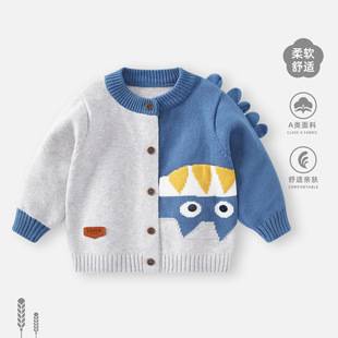 Baby Boy Knitted Cardigan Autumn New Style Boys' Sweater Top Infant Small Jacket Children's Stylish Clothes Autumn