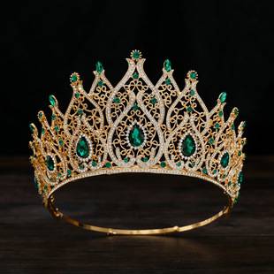 Factory Direct Supply Large Crown Headwear Beauty Baroque Crown Miss World European and American Cross-border Brides Retro