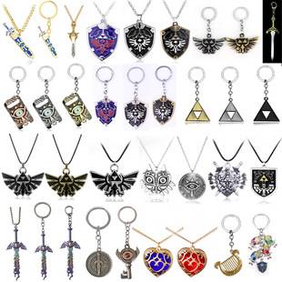 Zelda: Breath of the Wild Shield Keychain Skyward Sword Owl Goddess Harp Necklace