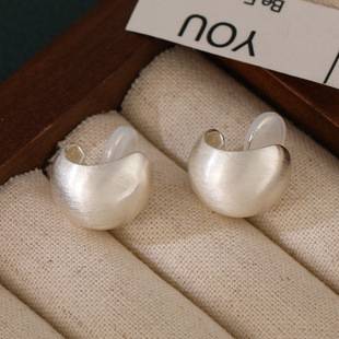 Advanced Sense Drawing Ball Ear Clip Mosquito-repellent Incense Plate Women's silver Earrings Cold Wind Painless Earrings Design Sense