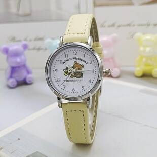Cross-Border Wholesale of Cartoon Rilakkuma Watches for Junior High School Girls, High-Value Leather Strap Watches for Women, New Models