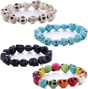 European and American Cross-border Hot Bracelet Men's All-match Skull Bracelet Women's Niche Korean-style Jewelry Couple's Girlfriend Accessories