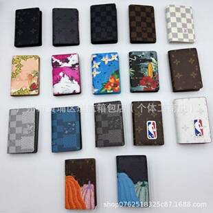 Unisex genuine leather wallet card holder, fashionable and popular business card holder, compact and portable, multi-card slot card holder, short style