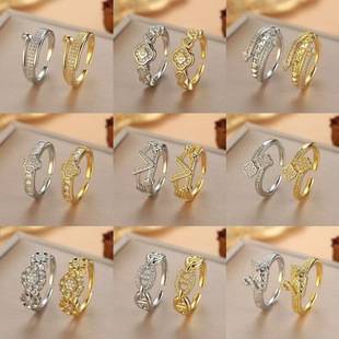 Cross-Border New Model Full Diamond Ring with Micro-Inlaid Zircon, Adjustable Open Ring, Niche Light Luxury High-End Feel Diamond-Studded Ring
