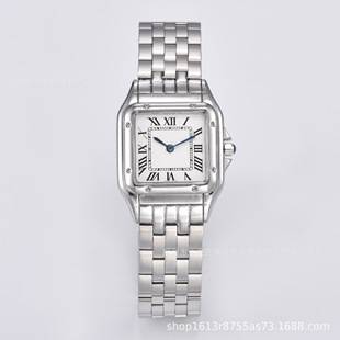 Classic Model Kaka-Cheetah Retro Square Roman Santos Steel Band Tank Swiss Quartz Women's Watch with Advantages