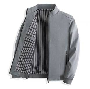 Cross-Border Spring New Stand-Up Collar Jacket Men's Top Middle-Aged Dad Spring and Autumn Loose Versatile Coat 581 Style