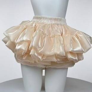 Sweet and Slimming High-Waisted Puffy Skirt with Three-Dimensional Cake Design for Petite Figures, White Lolita Style, Popular Sweetheart Ballet Short Skirt