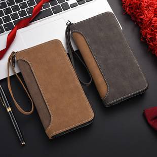2026 New Men's Long Wallet, Multifunctional Clutch Bag, Large Capacity, Personalized Zipper Coin Purse, Mobile Phone Bag