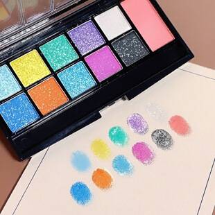 Rihao 10-color eyeshadow and blush eye makeup stage makeup for kindergarten performances, colorful pearlescent eyeshadow palette 8081