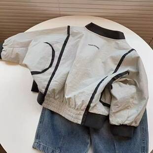 Boys' Spring and Autumn Jacket, New Korean Style Casual Children's Jacket, Stylish Baby Baseball Shirt
