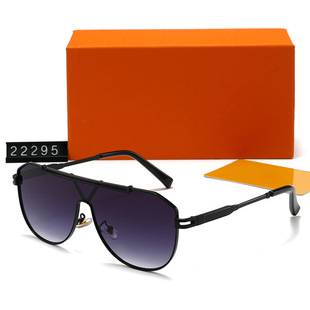 New One-Piece Sunglasses for Men and Women, Metal Casual Sunglasses, High-End Retro Cross-Border Glasses for Women 22295